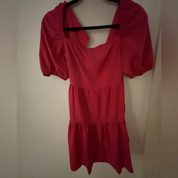 Dresses | Hot Pink Babydoll Puff Sleeve Mini Dress | Poshmark